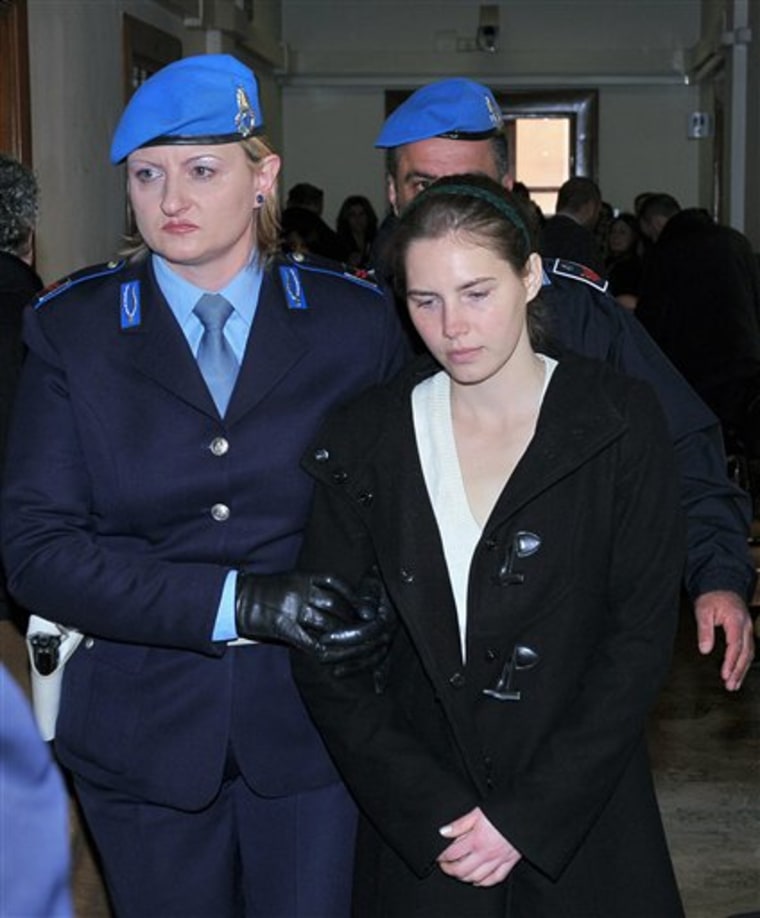 Amanda Knox arrives in Perugia's civil court Thursday for a hearing on an attempt to sequester the film "Amanda Knox: Murder on Trial in Italy." In criminal court, meanwhile, Knox's lawyers are trying to get her murder conviction overturned.